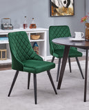 Load image into Gallery viewer, 2er Set Esszimmerstuhl Stoff Samt gesteppt Retro Design Polsterstuhl mit Rückenlehne Metallbeine Farbauswahl Duhome 8089