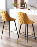 Load image into Gallery viewer, 2x Barhocker Barstuhl aus Stoff Samt Gestell aus Metall Tresenhocker Bar Sessel gut gepolstert mit Lehne Farbauswahl Duhome 5170G