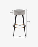 Load image into Gallery viewer, 2x Barhocker rund Barstuhl aus Stoff Samt Gestell aus Metall Tresenhocker gut gepolstert Sitzhöhe 80 cm Farbauswahl Duhome 5168A