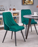 Load image into Gallery viewer, 2er Set Esszimmerstuhl Stoff Samt gesteppt Retro Design Polsterstuhl mit Rückenlehne Metallbeine Farbauswahl Duhome 8089