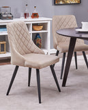 Load image into Gallery viewer, 2er Set Esszimmerstuhl Stoff Samt gesteppt Retro Design Polsterstuhl mit Rückenlehne Metallbeine Farbauswahl Duhome 8089