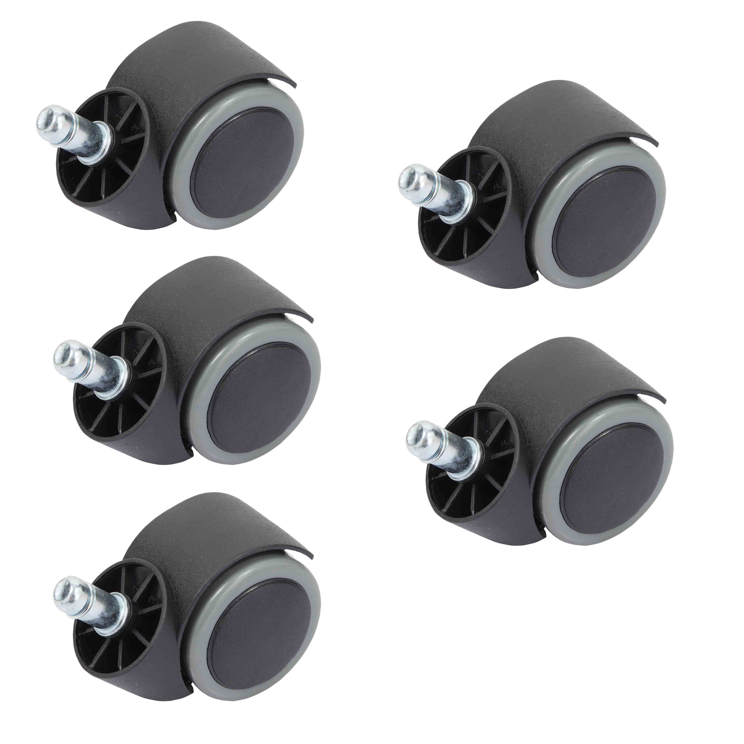 Duhome Stuhlrollen Hartboden Rollen Bürostuhlrollen Stift 11 mm, 5er Set Rollen