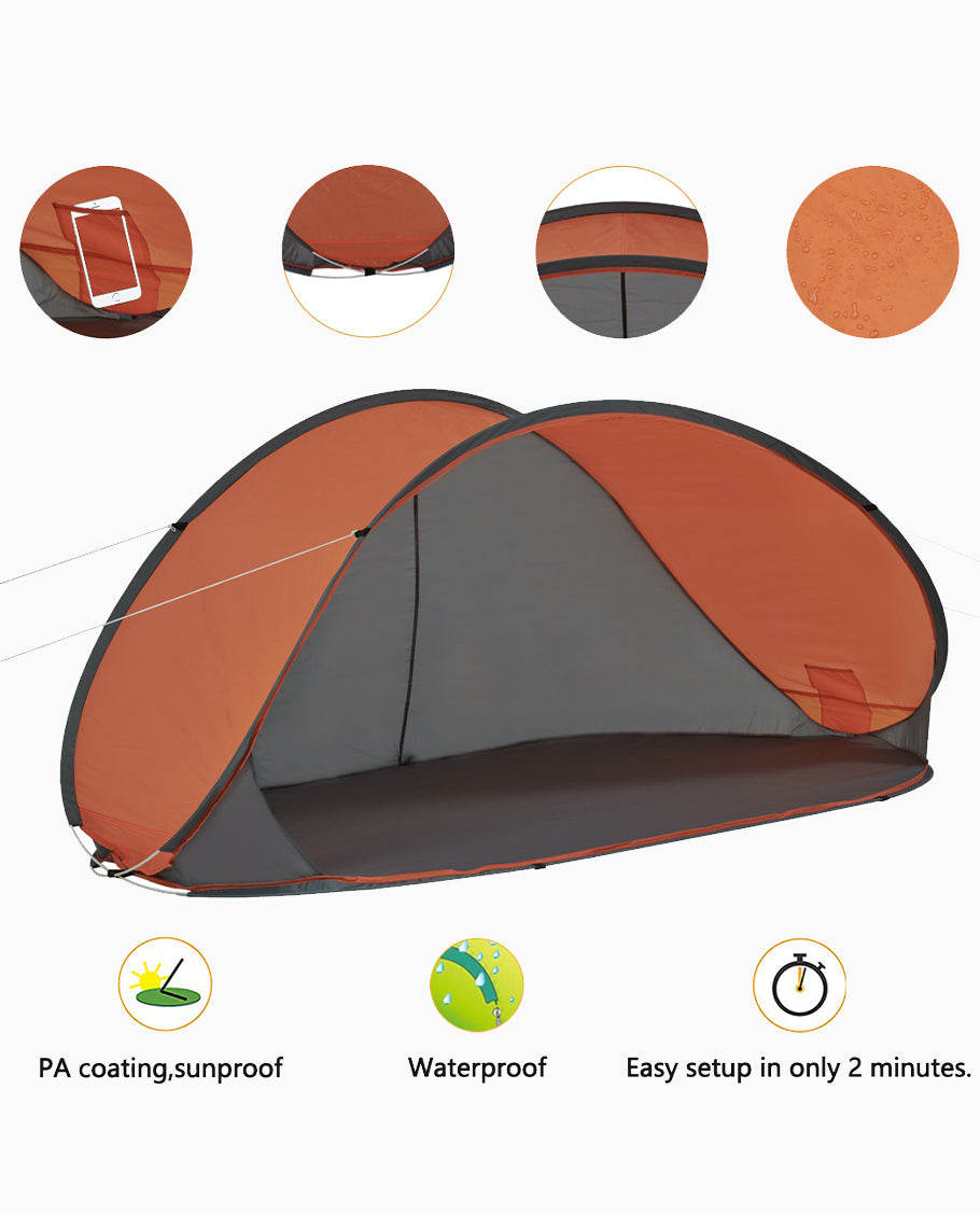 Strandmuschel Pop up Strandzelt Hellblau Polyester blitzschneller Aufbau Wetter- und Sichtschutz Farbauswahl Duhome BT-004