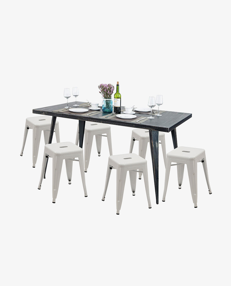 Duhome Eisen / Metall Hocker Höhe 46 cm Arbeitshocker Stapelbar und Robust Industry Design Farbauswahl 665A