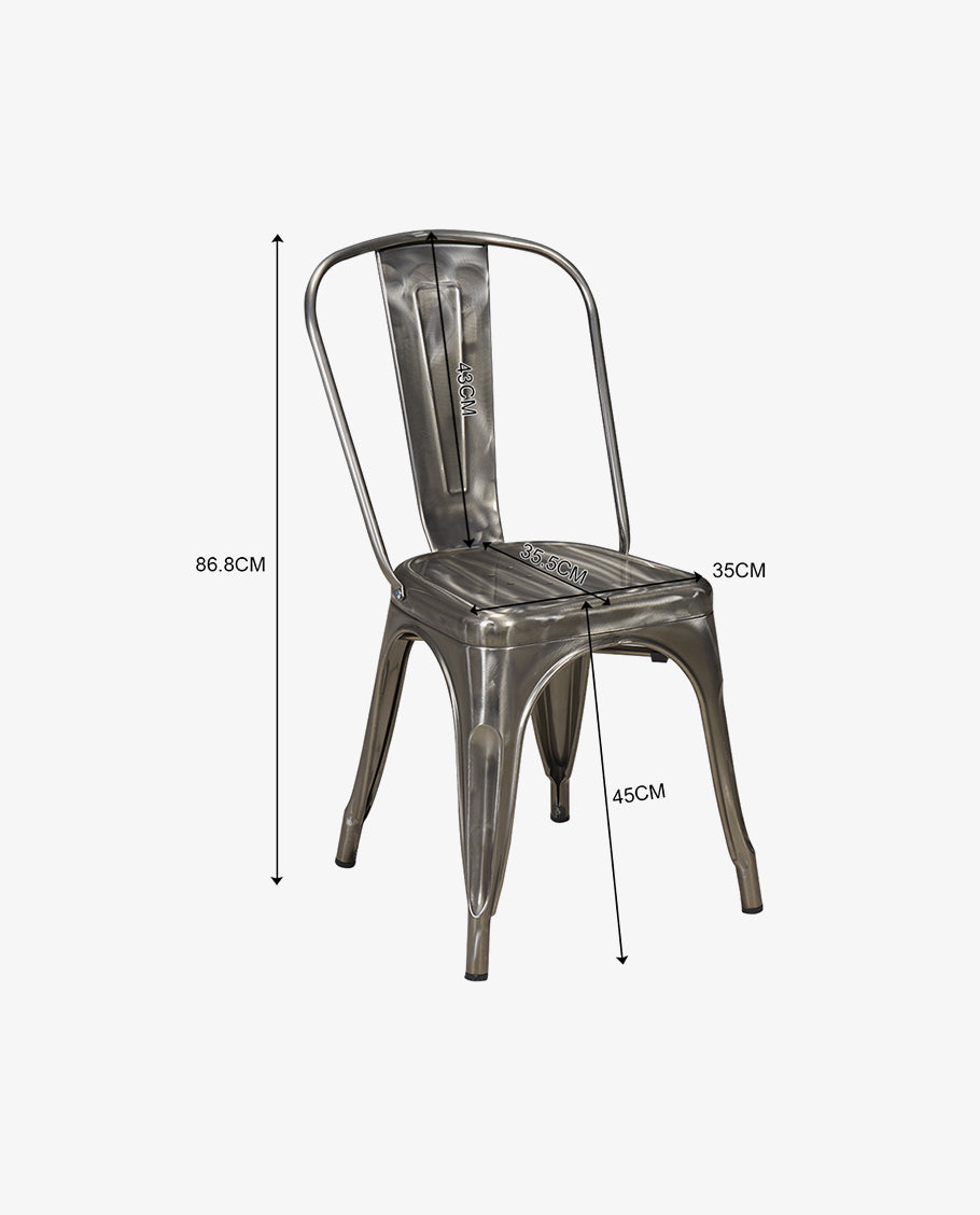 1x Esszimmerstuhl / Stuhl aus Metall / Eisen Farbauswahl Küchenstuhl Stapelbar, Robust & Zeitlos Duhome 666
