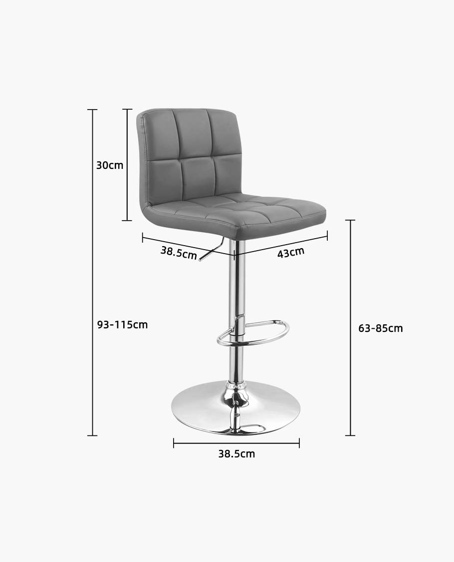 Duhome Barhocker 2x Barstuhl Kunstleder oder Stoff Tresenhocker Bar Sessel gut gepolstert höhenverstellbar mit Lehne eckig 451Y