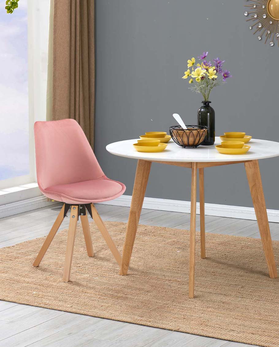 Duhome 2er Set Stuhl Esszimmerstühle Küchenstühle Farbauswahl mit Holzbeinen Sitzkissen Esszimmerstuhl Retro 518M