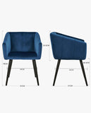 Load image into Gallery viewer, Esszimmerstuhl aus Stoff (Samt) Farbauswahl Retro Design Stuhl mit Rückenlehne Sessel Metallbeine Duhome 8065