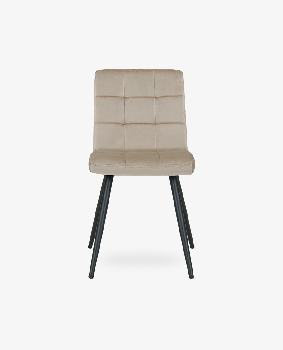 2er Set Esszimmerstuhl aus Stoff Samt Farbauswahl Stuhl Retro Design Polsterstuhl mit Rückenlehne Metallbeine Duhome 8043B