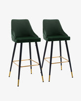 2x Barhocker Barstuhl aus Stoff Samt Gestell aus Metall Tresenhocker Bar Sessel gut gepolstert mit Lehne Farbauswahl Duhome 5170G