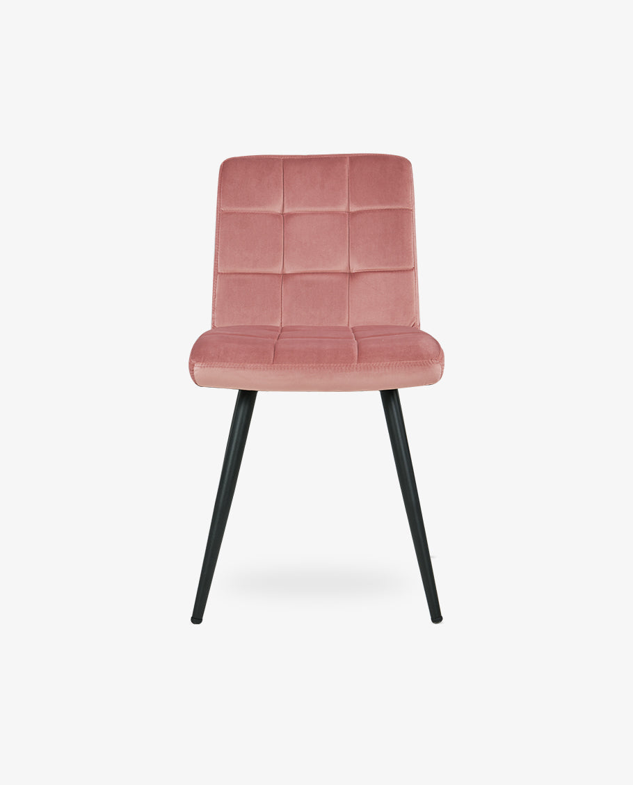 2er Set Esszimmerstuhl aus Stoff Samt Farbauswahl Stuhl Retro Design Polsterstuhl mit Rückenlehne Metallbeine Duhome 8043B