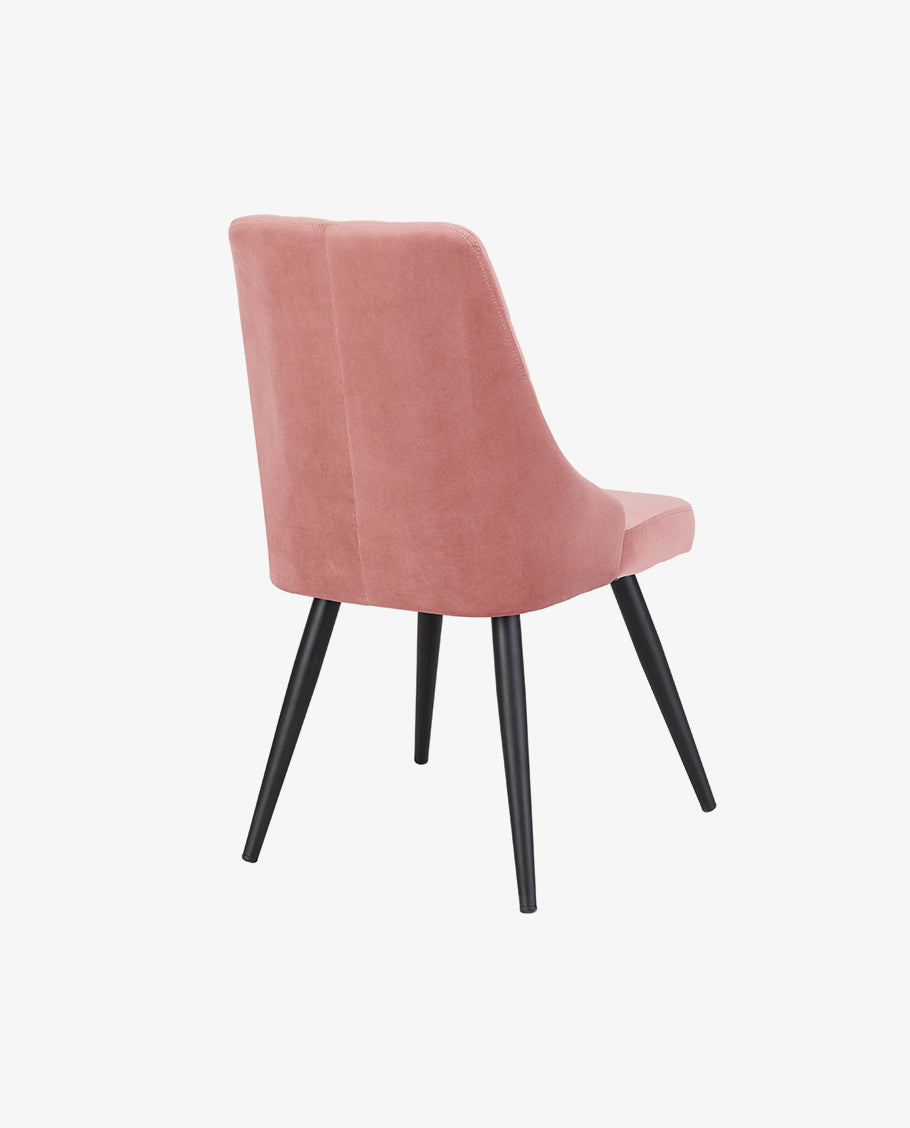 2er Set Esszimmerstuhl Stoff Samt gesteppt Retro Design Polsterstuhl mit Rückenlehne Metallbeine Farbauswahl Duhome 8089