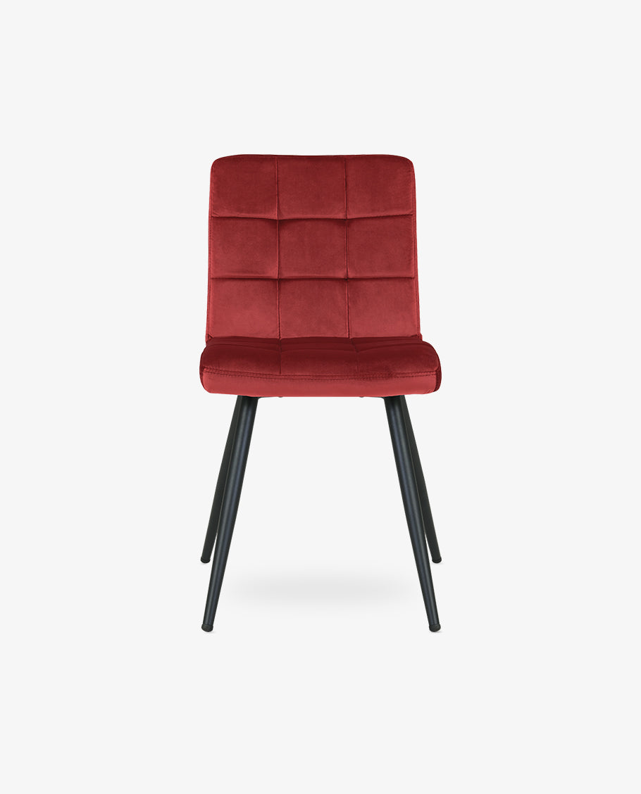 2er Set Esszimmerstuhl aus Stoff Samt Farbauswahl Stuhl Retro Design Polsterstuhl mit Rückenlehne Metallbeine Duhome 8043B