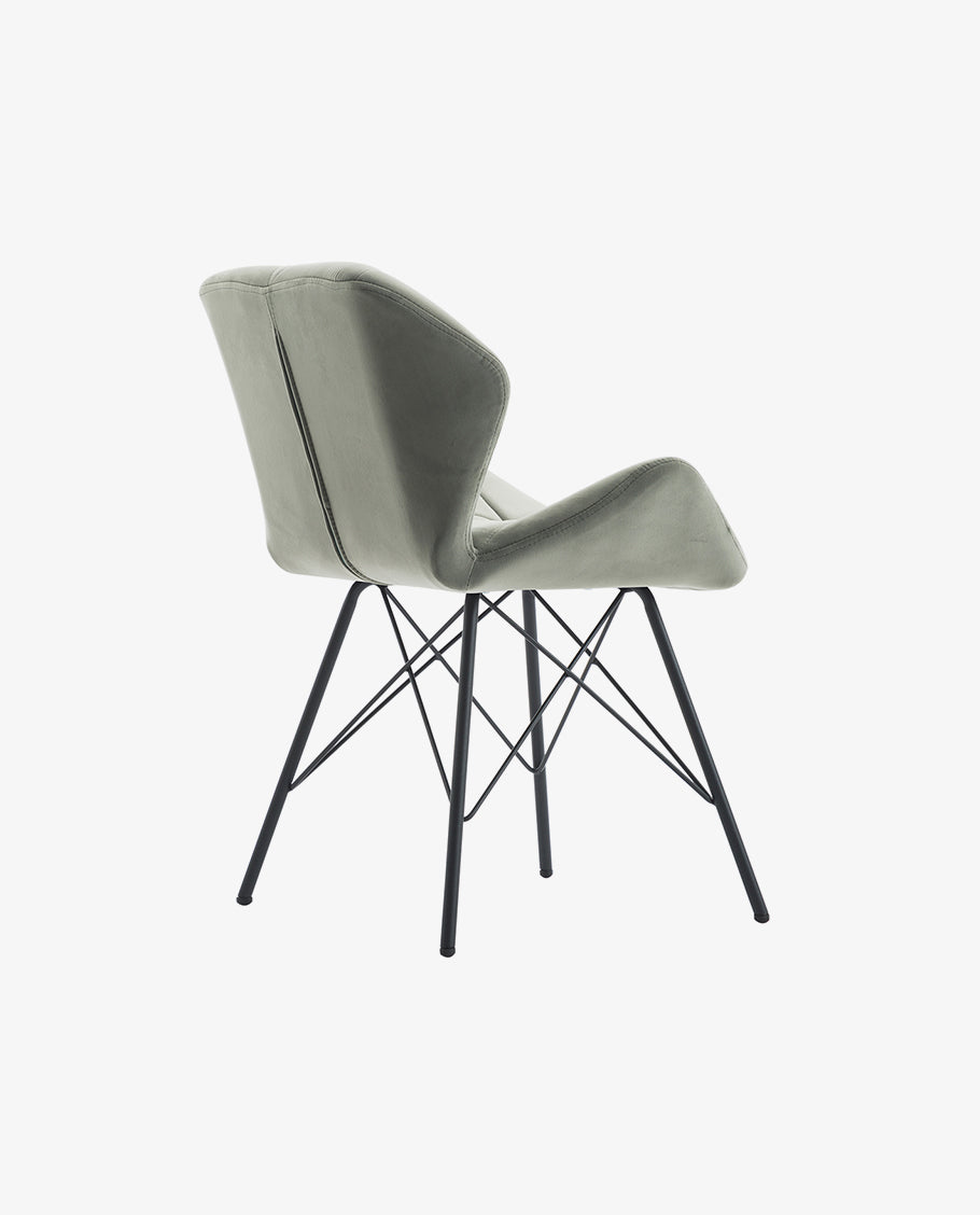 Duhome 2er Set Esszimmerstuhl Stoff Küchenstuhl Metallbeine Konferenzstuhl Besucherstuhl Retro Farbauswahl 622J