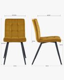 Load image into Gallery viewer, 2er Set Esszimmerstuhl aus Stoff Samt Farbauswahl Stuhl Retro Design Polsterstuhl mit Rückenlehne Metallbeine Duhome 8043B