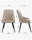 Load image into Gallery viewer, 2er Set Esszimmerstuhl aus Stoff Samt Stuhl Retro Design Polsterstuhl mit Rückenlehne Metallbeine Farbauswahl Duhome 8066