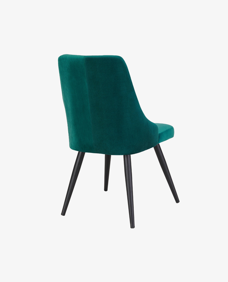 2er Set Esszimmerstuhl Stoff Samt gesteppt Retro Design Polsterstuhl mit Rückenlehne Metallbeine Farbauswahl Duhome 8089