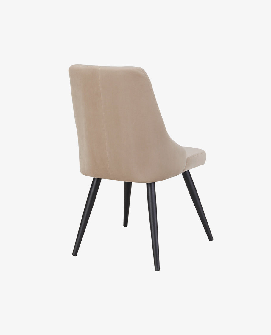 2er Set Esszimmerstuhl Stoff Samt gesteppt Retro Design Polsterstuhl mit Rückenlehne Metallbeine Farbauswahl Duhome 8089