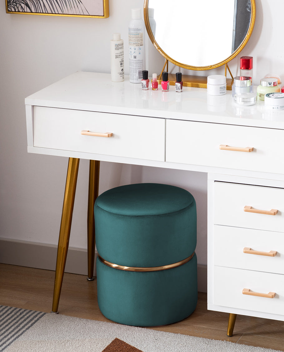 Duhome Sitzhocker Hocker Rund Polsterhocker Schminkhocker edles Design 9123