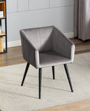 Load image into Gallery viewer, Esszimmerstuhl aus Stoff (Samt) Farbauswahl Retro Design Stuhl mit Rückenlehne Sessel Metallbeine Duhome 8065