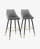 Load image into Gallery viewer, 2x Barhocker Barstuhl aus Stoff Samt Gestell aus Metall Tresenhocker Bar Sessel gut gepolstert mit Lehne Farbauswahl Duhome 5170G