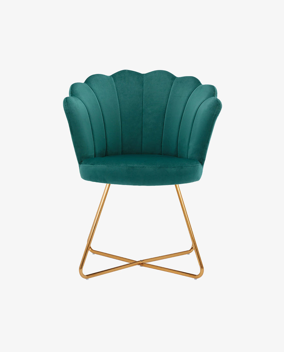 Duhome Sessel aus Stoff Samt Polstersessel Retro Design Polsterstuhl Metallgestell gold 8057C