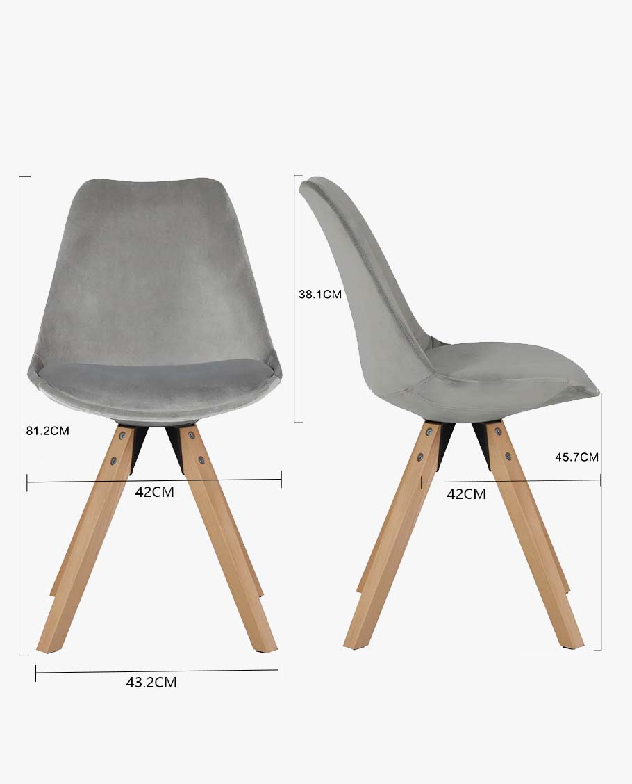 Duhome 2er Set Stuhl Esszimmerstühle Küchenstühle Farbauswahl mit Holzbeinen Sitzkissen Esszimmerstuhl Retro 518M