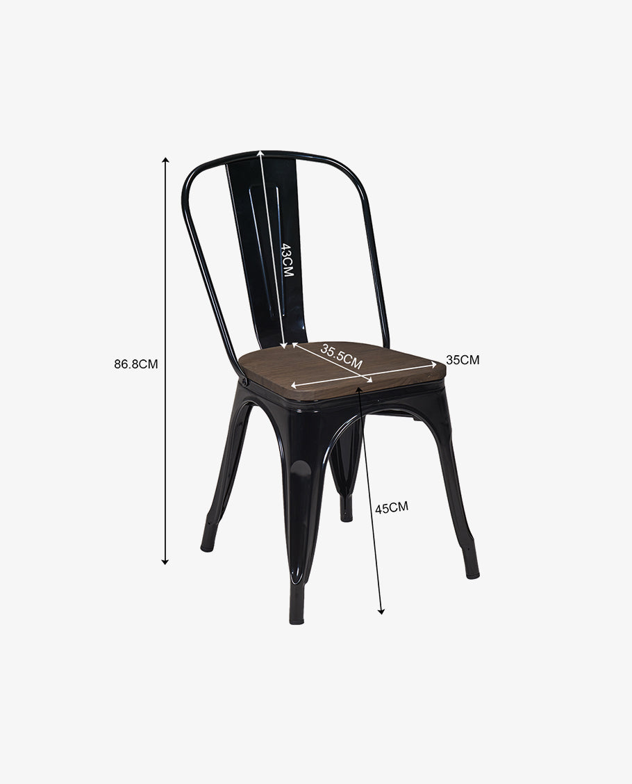 1x Esszimmerstuhl / Stuhl aus Metall / Eisen Farbauswahl Küchenstuhl Stapelbar, Robust & Zeitlos Duhome 666