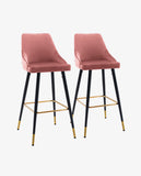 Load image into Gallery viewer, 2x Barhocker Barstuhl aus Stoff Samt Gestell aus Metall Tresenhocker Bar Sessel gut gepolstert mit Lehne Farbauswahl Duhome 5170G