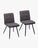Load image into Gallery viewer, 2er Set Esszimmerstuhl aus Stoff Samt Farbauswahl Stuhl Retro Design Polsterstuhl mit Rückenlehne Metallbeine Duhome 8043B