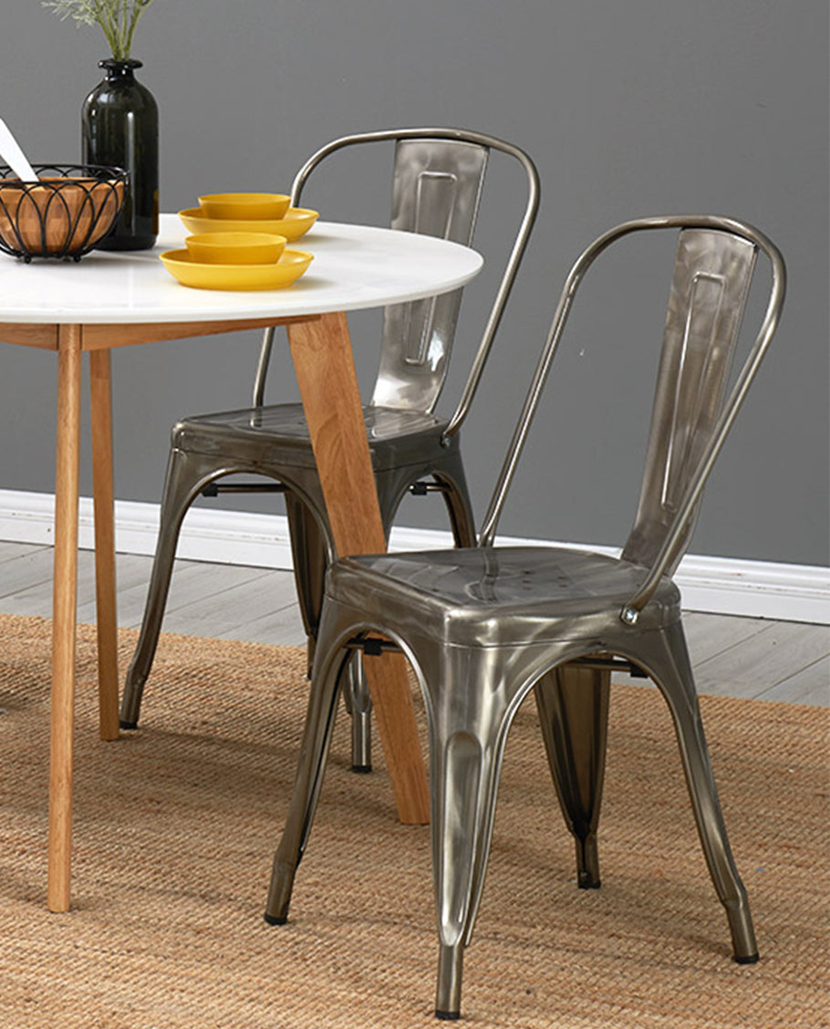 1x Esszimmerstuhl / Stuhl aus Metall / Eisen Farbauswahl Küchenstuhl Stapelbar, Robust & Zeitlos Duhome 666