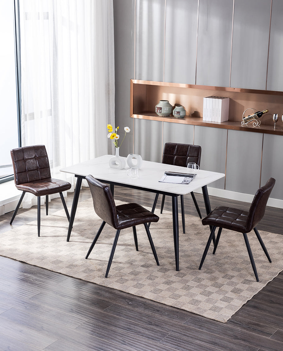 2er Set Esszimmerstuhl aus Stoff Samt Farbauswahl Stuhl Retro Design Polsterstuhl mit Rückenlehne Metallbeine Duhome 8043B