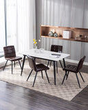 Load image into Gallery viewer, 2er Set Esszimmerstuhl aus Stoff Samt Farbauswahl Stuhl Retro Design Polsterstuhl mit Rückenlehne Metallbeine Duhome 8043B