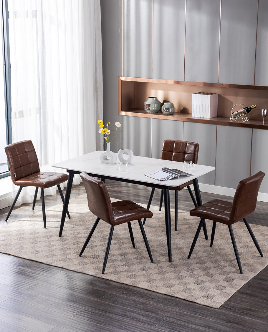 2er Set Esszimmerstuhl aus Stoff Samt Farbauswahl Stuhl Retro Design Polsterstuhl mit Rückenlehne Metallbeine Duhome 8043B