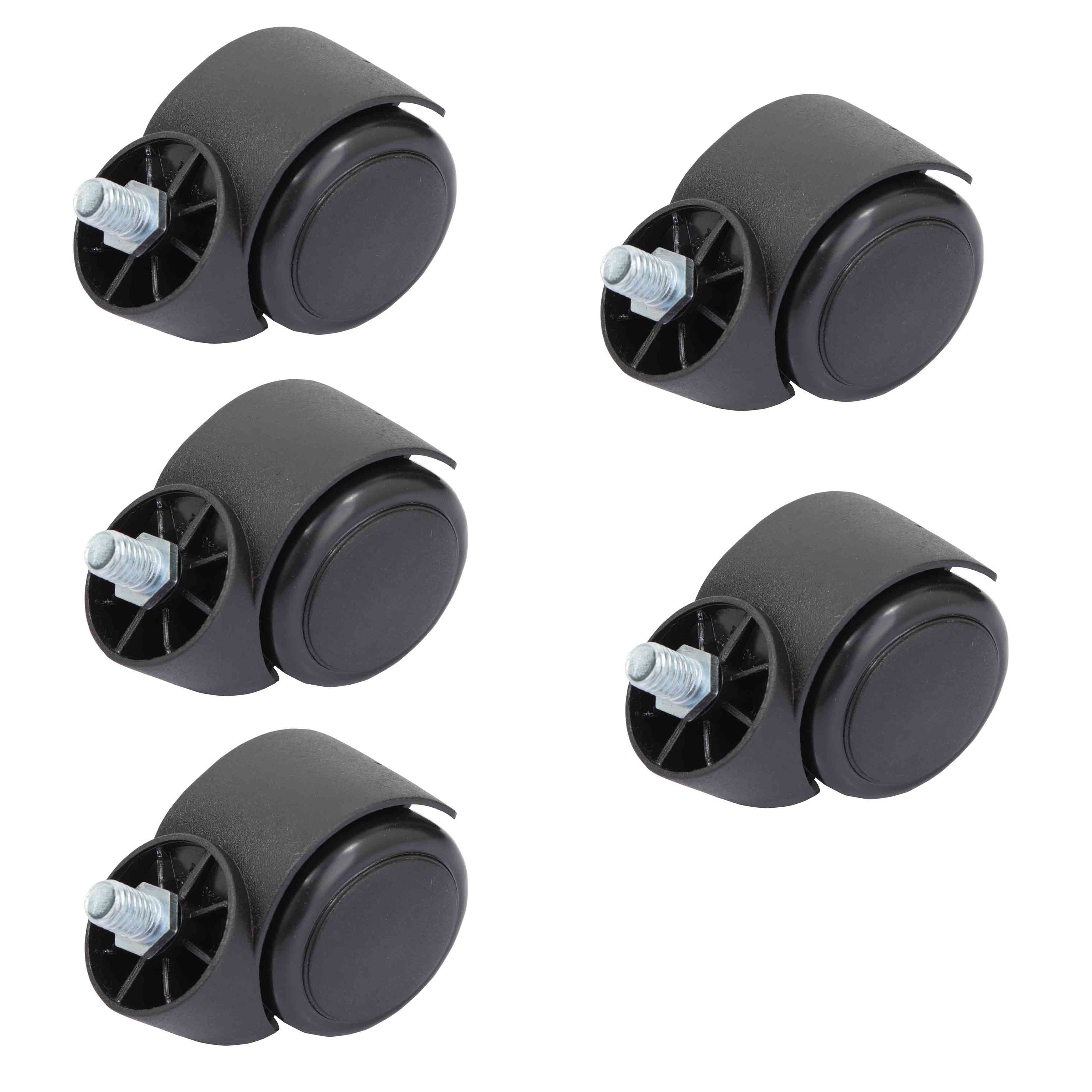 Duhome Stuhlrollen Hartboden Rollen Bürostuhlrollen Stift 11 mm, 5er Set Rollen