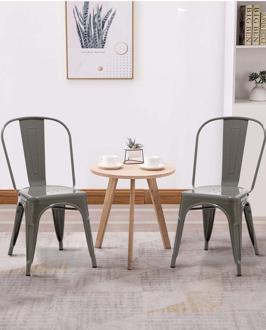 1x Esszimmerstuhl / Stuhl aus Metall / Eisen Farbauswahl Küchenstuhl Stapelbar, Robust & Zeitlos Duhome 666