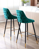 Load image into Gallery viewer, 2x Barhocker Barstuhl aus Stoff Samt Gestell aus Metall Tresenhocker Bar Sessel gut gepolstert mit Lehne Farbauswahl Duhome 5170G