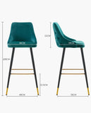 Load image into Gallery viewer, 2x Barhocker Barstuhl aus Stoff Samt Gestell aus Metall Tresenhocker Bar Sessel gut gepolstert mit Lehne Farbauswahl Duhome 5170G