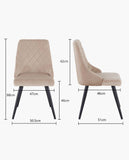 Load image into Gallery viewer, 2er Set Esszimmerstuhl Stoff Samt gesteppt Retro Design Polsterstuhl mit Rückenlehne Metallbeine Farbauswahl Duhome 8089