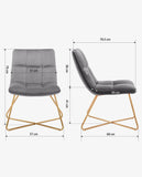 Load image into Gallery viewer, Duhome Sessel Stuhl Gestell Golden gesteppt Lounge Sessel Polsterstuhl Lehnstuhl 8098