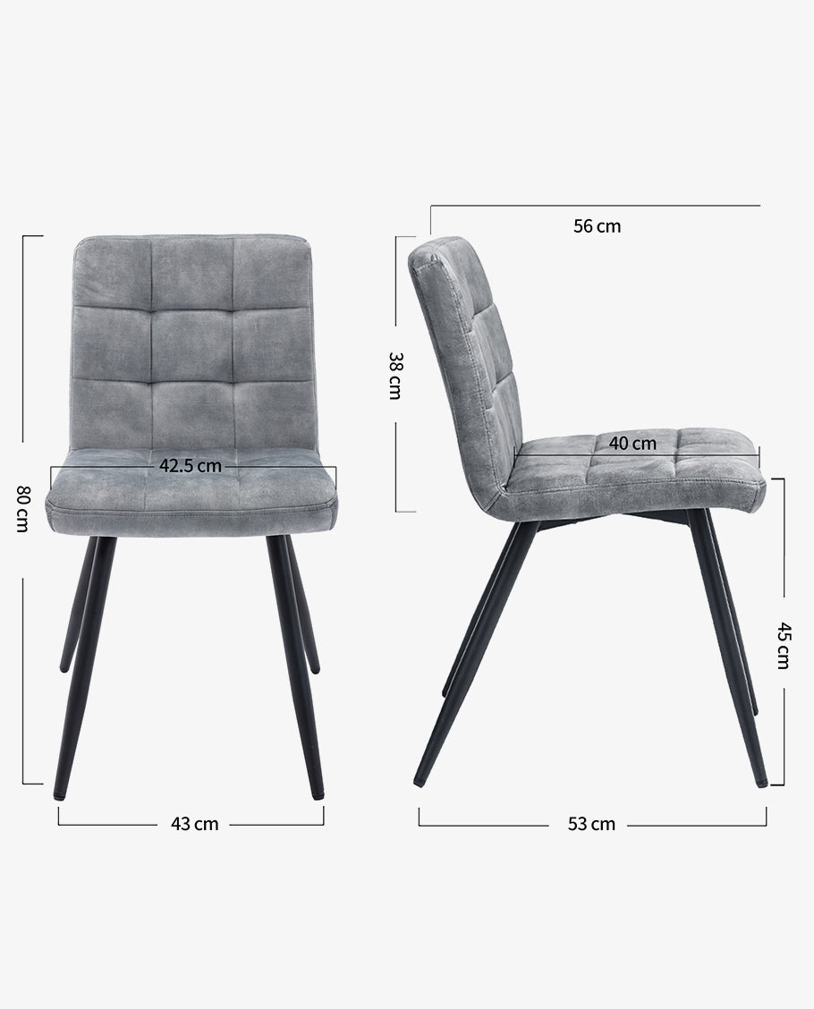 Duhome Esszimmerstuhl aus Samtstoff im Vintage Design Polsterstuhl Metallbeine 8043B-Vintage