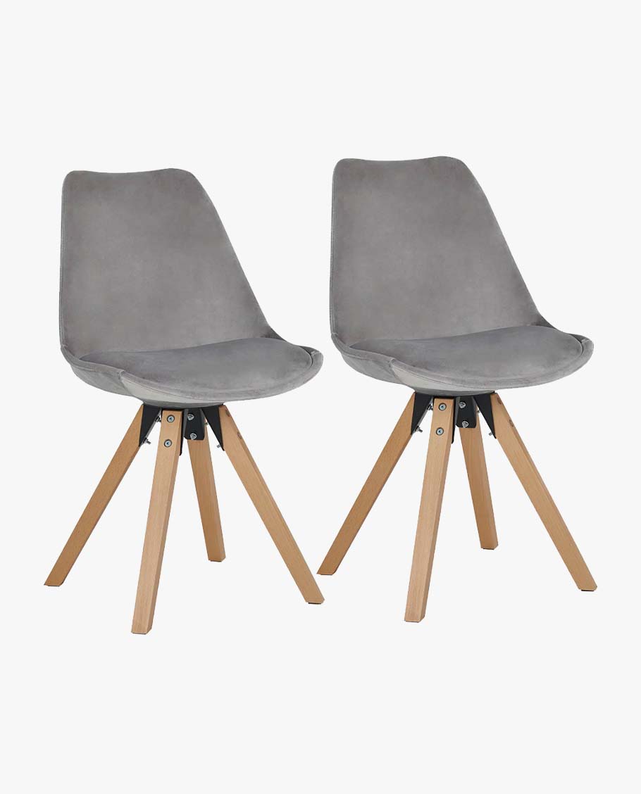 Duhome 2er Set Stuhl Esszimmerstühle Küchenstühle Farbauswahl mit Holzbeinen Sitzkissen Esszimmerstuhl Retro 518M