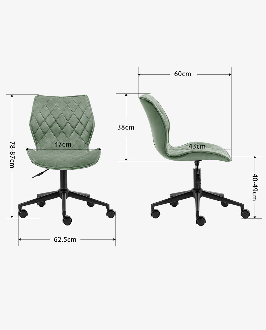 Drehstuhl aus edlem Samtstoff Grau Rollhocker Bürostuhl Stoff Höhenverstellung Schreibtischstuhl drehbar Farbauswahl Duhome 5180W