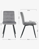 Load image into Gallery viewer, 2er Set Esszimmerstuhl aus Stoff Samt Farbauswahl Stuhl Retro Design Polsterstuhl mit Rückenlehne Metallbeine Duhome 8043B