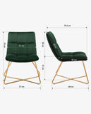 Load image into Gallery viewer, Duhome Sessel Stuhl Gestell Golden gesteppt Lounge Sessel Polsterstuhl Lehnstuhl 8098