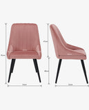 Load image into Gallery viewer, 2er Set Esszimmerstuhl aus Stoff Samt Stuhl Retro Design Polsterstuhl mit Rückenlehne Metallbeine Farbauswahl Duhome 8066