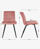 Load image into Gallery viewer, 2er Set Esszimmerstuhl aus Stoff Samt Farbauswahl Stuhl Retro Design Polsterstuhl mit Rückenlehne Metallbeine Duhome 8043B