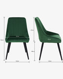 Load image into Gallery viewer, 2er Set Esszimmerstuhl aus Stoff Samt Stuhl Retro Design Polsterstuhl mit Rückenlehne Metallbeine Farbauswahl Duhome 8066