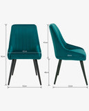 Load image into Gallery viewer, 2er Set Esszimmerstuhl aus Stoff Samt Stuhl Retro Design Polsterstuhl mit Rückenlehne Metallbeine Farbauswahl Duhome 8066