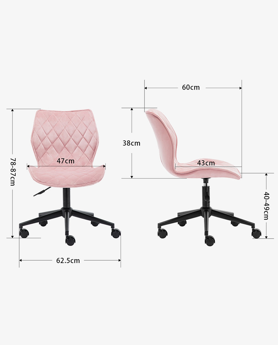 Drehstuhl aus edlem Samtstoff Grau Rollhocker Bürostuhl Stoff Höhenverstellung Schreibtischstuhl drehbar Farbauswahl Duhome 5180W